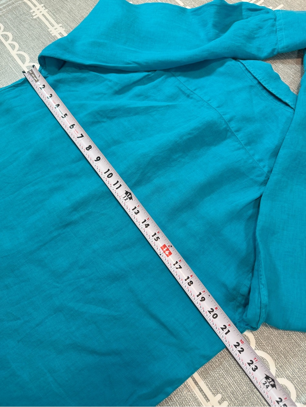 Vilebrequin Caroubis 100% Linen Shirt Lagon Turquoise Blue Medium - Picture 9 of 10